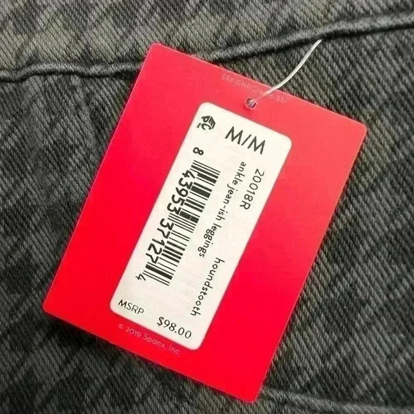 SPANX Jean-ish Ankle Leggings Skinny Pants Houndstooth Size Medium - Picture 12 of 12